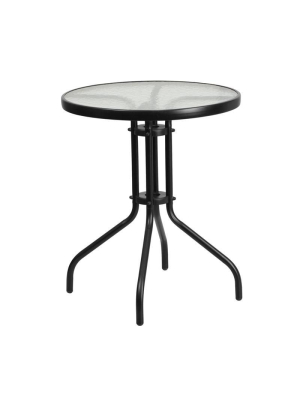 Fiona Black Aluminum 23.75'' Round Indoor/outdoor Table