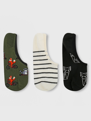 Women's Animal 3pk Liner Socks - Xhilaration™ Assorted Color 4-10