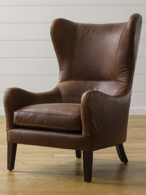 Garbo Leather Wingback Chair