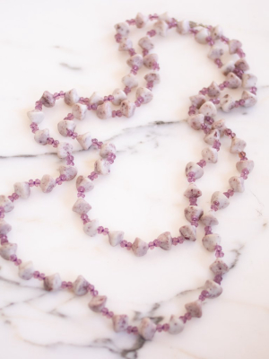 Vintage Quartz And Amethyst Crystal Bead Necklace