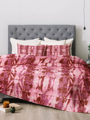 Schatzi Brown Quinn Tie Dye Pink Comforter Set - Deny Designs