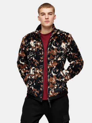 Brown Camouflage Borg Jacket