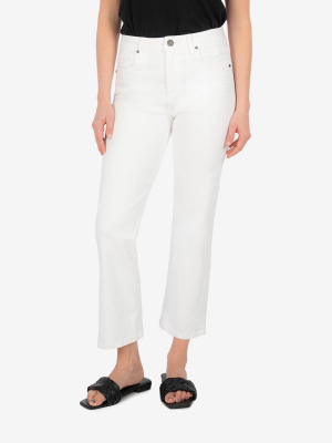 Elizabeth High Rise Crop Straight Leg (optic White)