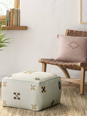 Palmeri Cactus Silk Embroidered Moroccan Inspired Pouf - Opalhouse™