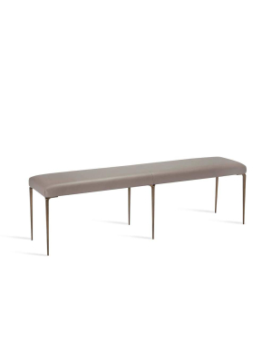 Interlude Home Stiletto Bench In Grey/ Bronze