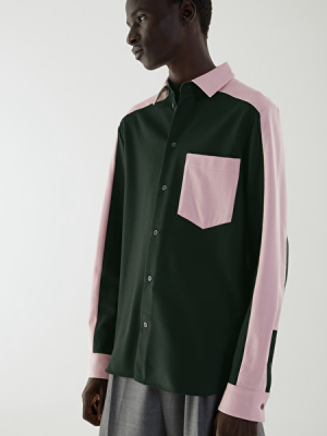 Felt-effect Constructed Panel Shirt