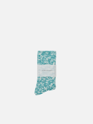 Slub Socks / Teal X Natural