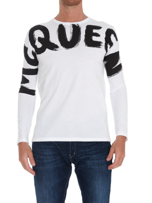 Alexander Mcqueen Graffiti Logo Long-sleeve T-shirt