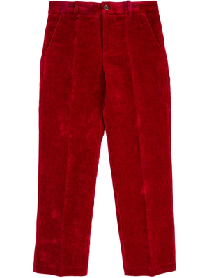 Gucci Kids Velvet Logo Patch Pants