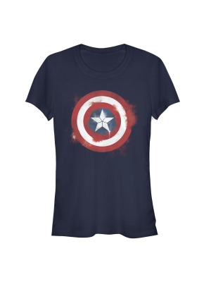 Junior's Marvel Avengers: Endgame Cap Smudged Shield T-shirt