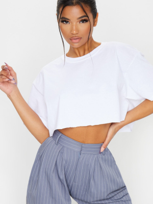 White Ultimate Oversized Crop T Shirt