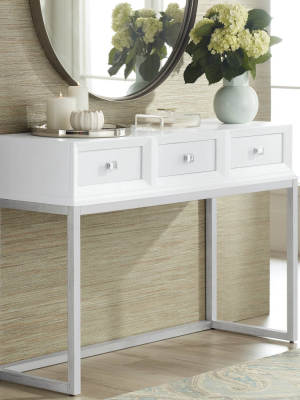 Studio 55d Melissa 48" Wide White 3-drawer Modern Desk Or Console Table