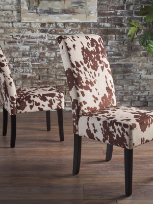 Set Of 2 Pertica Contemporary Dining Chair Dark Brown - Christopher Knight Home