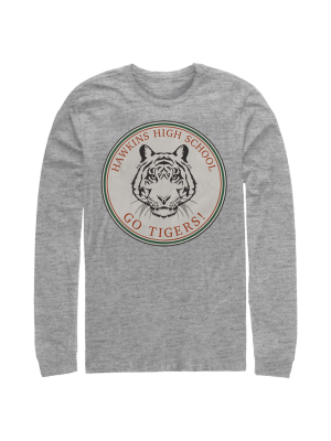 Men's Stranger Things Hawkins High School Go Tigers Long Sleeve Shirt