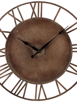 Metal Roman Numeral Outdoor Wall Clock