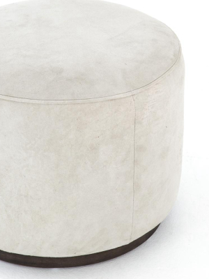 Sinclair Round Ottoman Whistler Oyster Suede