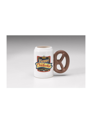 Forum Novelties Oktoberfest Plastic Mug With Pretzel Hand