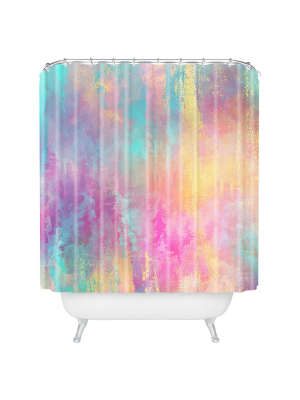 Watercolor Shower Curtain Pink - Deny Designs