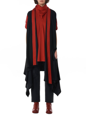 Geometric Knit Vest (00060-rect-based-blk-red)