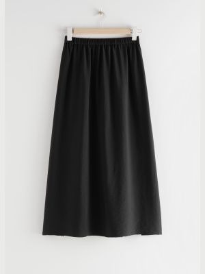 Tilted Smock Midi Skirt