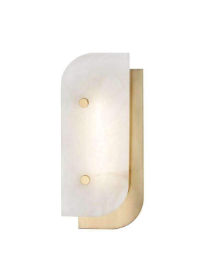 Yin & Yang 1 Light Small Led Wall Sconce Aged Brass