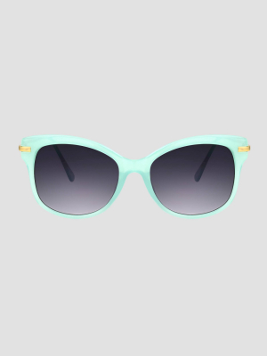 Women's Square Plastic Metal Sunglasses - A New Day™ Green