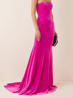 Payson Velvet Strapless Gown