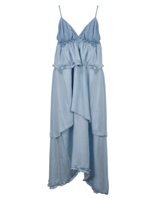 Pinko Cross Back Tiered Maxi Dress