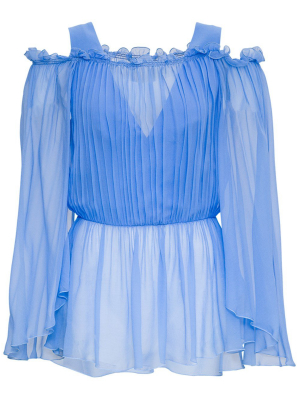 Alberta Ferretti Off-shoulder Pleated Blouse