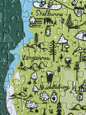 Illustrated Vermont Map Puzzle - 500 Piece