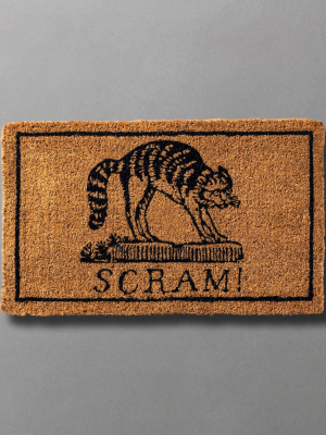 30" X 18" Scaredy Cat Handwoven Scram Door Mat - John Derian For Threshold™