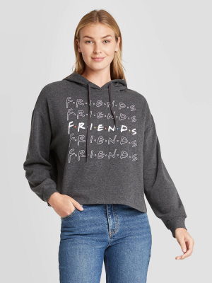 Women's Friends Repeat Hooded Graphic Sweatshirt - Charcoal