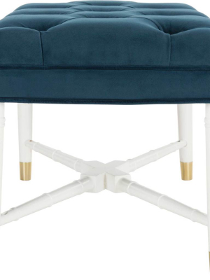 Roy Contemporary Tufted Bench Navy/white