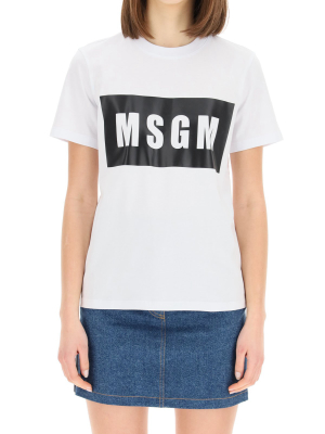 Msgm Front Logo Print T-shirt