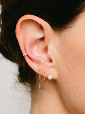 14k Thick Pave Diamond Ear Cuff