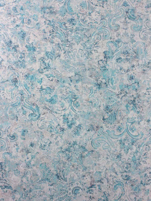 Sample Latania Wallpaper In Turquoise And Tan From The Samana Collection By Matthew Williamson