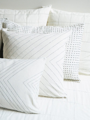 Cross Stitch Standard Throw Pillow - Bone