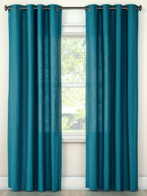 84"x54" Natural Solid Light Filtering Curtain Panel Blue - Threshold™