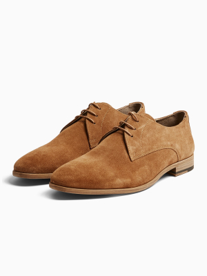 Tan Real Suede Collins Derby Shoes