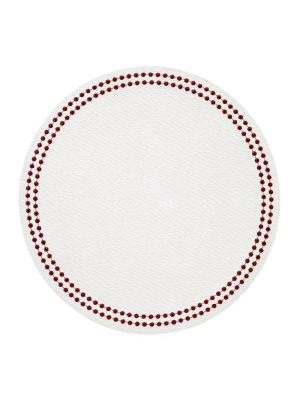 Bodrum Pearls Placemat - Antique White & Ruby - Set Of 4