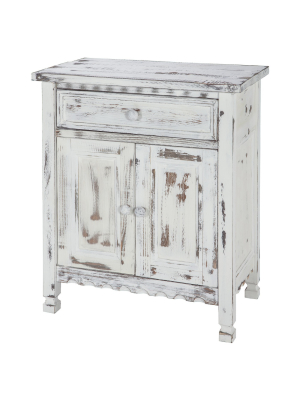 Country Cottage Wood Accent Storage Cabinet - Antique Finish - Alaterre Furniture