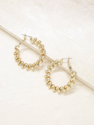 Landline 18k Gold Plated Hoop Earrings