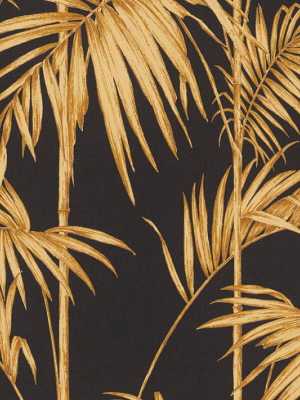 Medina Deco Floral Wallpaper In Brown, Black, And Gold By Bd Wall