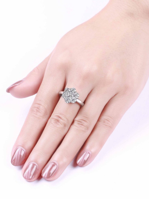 Essentials 2.07ct Cluster Flower Ring