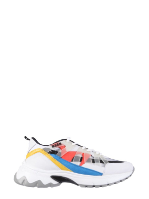 Msgm Panelled Lace-up Sneakers