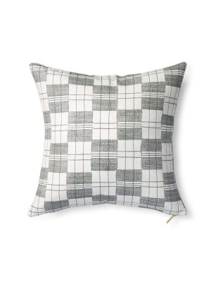 Charcoal Plaid Mossi - Throw Pillow
