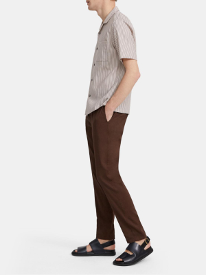 Daze Short-sleeve Shirt In Pinstripe Cotton
