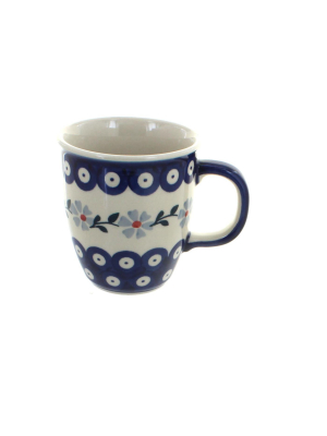 Blue Rose Polish Pottery Blue Violet Coffee Mug