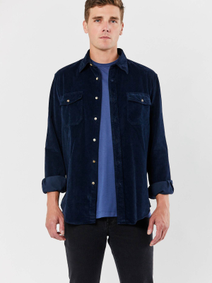 Navy Corduroy Button Up