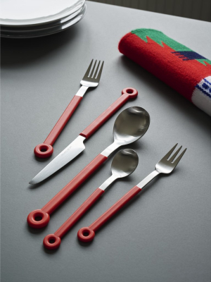 Mono Ring Red Cutlery - 5pc Set